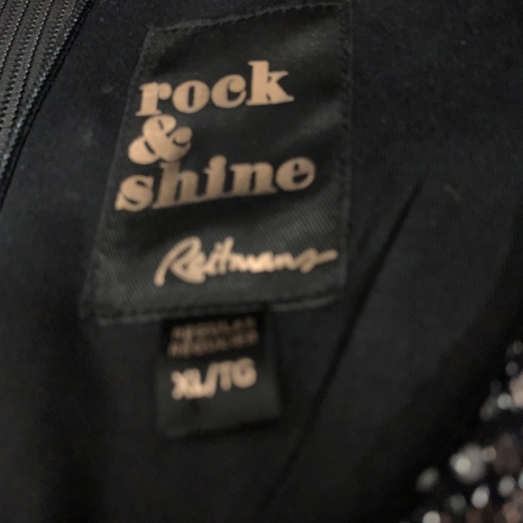 Rock & Shine Black Metallic Sequin A-Line Dress – Sleeveless Party Dress, XL - Picture 3 of 3
